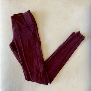 Lululemon Full Length Burgundy Leggings
